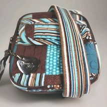 Donna Sharp Womens Crossbody Purse Teal Soft Quilted Patchwork Penny Bag... - $18.61