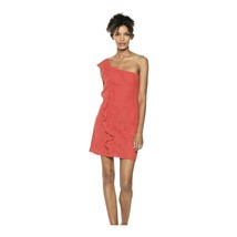 Cupcakes &amp; Cashmere Orange Melon One Shoulder Dress Size S New Lace Shor... - £14.59 GBP
