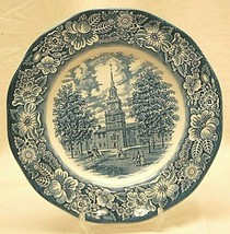 Liberty Blue Staffordshire England Dinner Plate Ironstone Independence Hall - £19.71 GBP