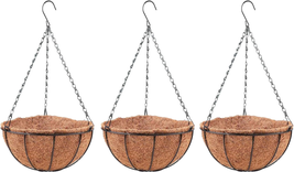 Hanging Baskets for Plants - (3 Pack, 10 Inch) Hanging Planter Outdoor with Coco - £27.81 GBP