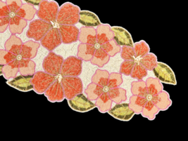 Multicolor Floral Table Runner, Beaded Table Runner, Spring Tableware 13X36 Inch - £55.31 GBP
