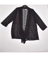 Collections Etc. Black Lace Cardigan Style Swim Cover Up Size XL - $23.77 CAD