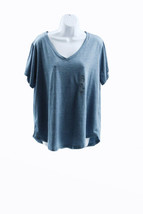 Style &amp; Co Plus Size Solid Burnout T-Shirt Size 1X Blue - $225.99 MXN