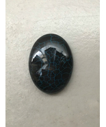 Dragon Veins Black Blue Lines 40x30mm, 30x40mm stone cab cabochon, agate - £5.50 GBP