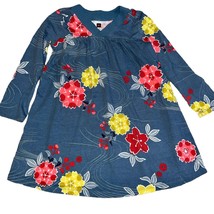 Tea Collection Wrap Style Dress Blue Floral Sz 4 - £11.37 GBP