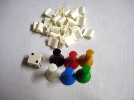 Game Parts Masterpiece 1970 by Parker Brothers 6 Movers, Die, 25 White C... - $9.99