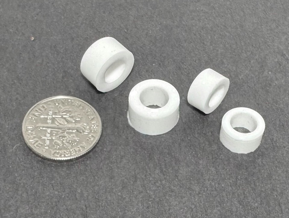 4pc TOMY-SRT BULLDOG Slot Car Chassis Tune Up Front + Rear Tires WHITE 7796 - $5.99