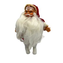 Santa Claus Figure Rubber Face Hands MCM Christmas Poseable Made in Japan Vntage - £21.24 GBP