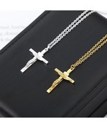 Christian Jesus Cross Necklace For Women Men Stainless Steel Chains Chok... - $29.99