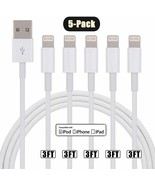 5 Pack Charger Cable Heavy Duty Charging Cord For iPhone 6 7 8 iPhone XS... - £12.68 GBP