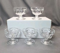 Vintage Federal Glass Colonial Panel Low Sherbet Glasses Dessert Cups (Set of 5) - £18.50 GBP