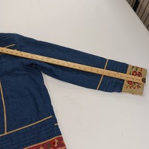 Coldwater Creek RN#98516 Women's Blue Floral Applique Embroidered Jacket Size XL image 6