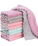 10Pack Kitchen Cloth Dish Towels,Super Absorbent Coral Velvet Dishtowels... - £5.75 GBP