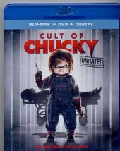 Cult of Chucky Unrated on Blu-Ray, Also Includes DVD + Rated Version, Scary - $15.83