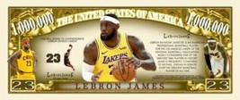 LA Lakers LeBron James Pack of 10 NBA Collectible 1 Million Dollar Bills Novelty - £7.48 GBP