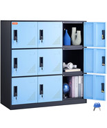 VEVOR 9 Doors Metal Storage Cabinet Employees Steel Storage Cabinet Offi... - £217.81 GBP