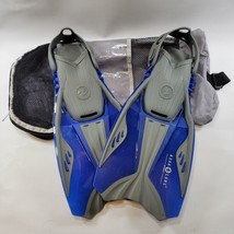 Aqua Lung Sport Fins Snorkel Swimming Scuba Blue W/Bag Sz M 1-4 Kids - £10.95 GBP