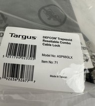 Targus Bike Lock DEFCON Trapezoid Resettable Combo Cable Lock #ASP66GLX  New - £26.14 GBP