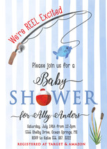 Fishing Baby Shower Invitation printable/Digital File/Boy Baby Shower,watercolor - £12.00 GBP