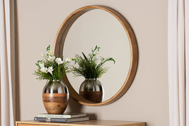 Karine Japandi Natural Round Accent Wall Mirror - $3,209.84 MXN
