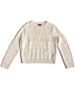 J. Crew 1988 sweater Women size L Large cream ivory cable knit Alpaca Wo... - £32.59 GBP