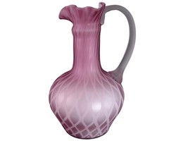 Large Vintage Murano Mother of Pearl Satin Art glass pitcher - $133.65