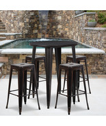 30RD Aged Black Metal Bar Set CH-51090BH-4-30SQST-BQ-GG - $533.64 CAD