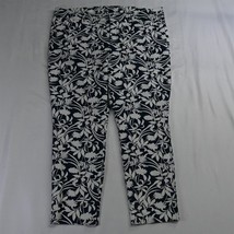 Old Navy 18 Blue White Floral High Rise Pixie Skinny Stretch Womens Dress Pants - £14.05 GBP