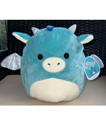 New Plush 2022 Squishmallows 12” Tatiana Teal Dragon NEW Silver Horns &amp; ... - £31.54 GBP