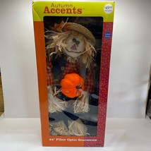 Autumn Accents Fiber Optic Fall Scarecrow  24&quot; Halloween Thanksgiving Box 2003 - £22.52 GBP