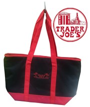  Trader Joe's  Insulated Reusable Shopping Bag 7 Gallons Black Red  joes - £11.04 GBP
