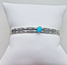 YVONNE BEBO NVAJO 925 STERLING SILVER TURQUOISE CUFF BRACELET - $2,201.88 MXN