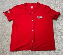 Polo Ralph Lauren Baseball Jersey Shirt Mens Large Red Short Sleeve Butt... - $49.49