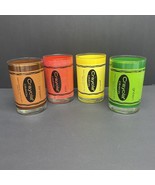 Vtg Crayola Crayon Drinking Glass SET of 4 by CERA for Binney &amp; Smith - £45.59 GBP