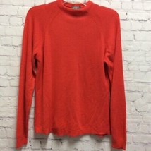 Designers Originals Womens Pullover Sweater Orange Long Sleeve Mock Neck... - £10.50 GBP