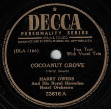 Harry Owens Royal Hawaiian Orch 78 Cocoanut Grove / Isle Of Golden Dream... - £5.43 GBP