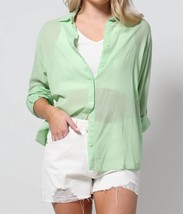 Elan tropical destinations button down in Mint - size S/M - £38.94 GBP