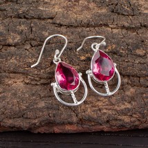Pink Tourmaline Gemstone 925 Silver Earring Handmade Jewelry Earring 1.60&quot; - £8.98 GBP