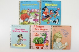 Lot Vintage Childrens Little Golden Books Walt Disney Mickey Baby Circus Dragon - £13.98 GBP