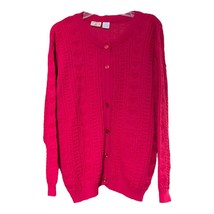 Vintage Hush Puppies Womens Pink Oversized Cardigan Sweater Size 14/16 Large New - £11.73 GBP