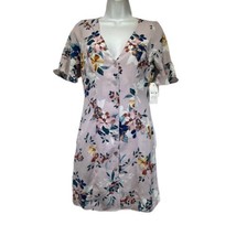 Sadie &amp; Sage Women&#39;s Tropical Floral Button Down Pink Dress Size S - £18.56 GBP