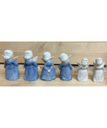 Lefton Kissing Angels Figures Set of 6 Blue and White Porcelain - Made I... - €59,31 EUR
