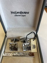 Yves Saint Laurent cufflinks and tie clip - £24.05 GBP