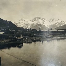 Vintage Photo 1920&#39;s Bayside View Mountain Landscape Alaska 3&quot; x 5&quot; - $9.49