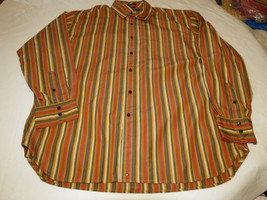 Tommy Hilfiger 80&#39;s 2 Ply Fabric strp Mens long sleeve button up shirt XL EUC @ - £18.51 GBP