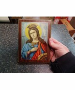 Catherine Of Alexandria Orthodox Icon Wall Hanging 8&quot; x 6&quot; - $40.69 CAD