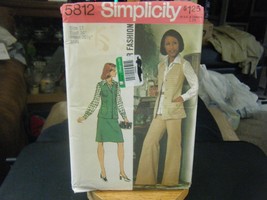 Simplicity 5812 Unlined Vest, Blouse, Skirt &amp; Pants Pattern - Size 12 Bu... - £9.37 GBP