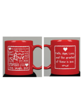 Red &quot;Faith Hope Love&quot; Coffee Mug &amp; Matching Banner Pen Set by Written Reflection - £15.17 GBP