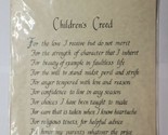 Jack &amp; Edie&#39;s Maxi Quotables 11&quot;x 14&quot; Children&#39;s Creed - $11.87