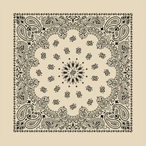 Carolina Creative Bandanna (Natural) Contemporary Paisley 22" x 22" 100%... - $7.29